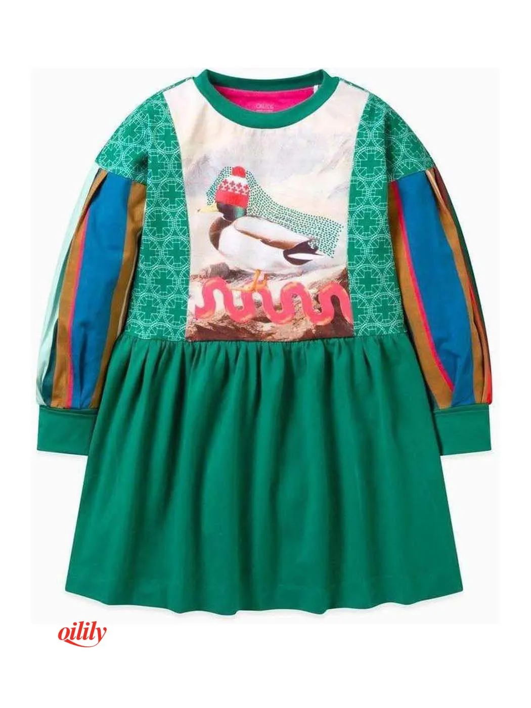 Oilily Traditie Jersey Dress for baby in Green