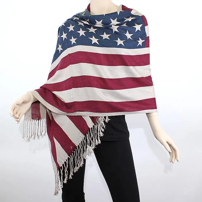 PA121-002 American Flag Pashmina Scarf