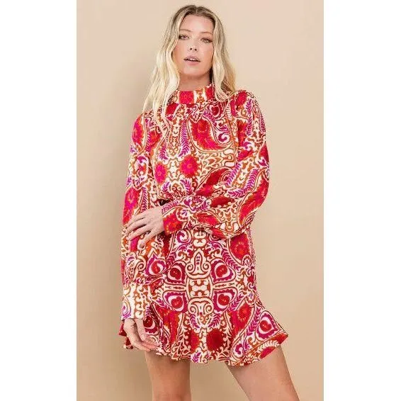 Paisley Long Sleeve Dress