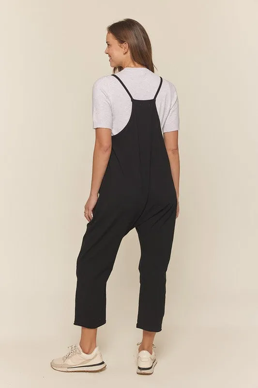 Pocket Knit Overall Pants Black