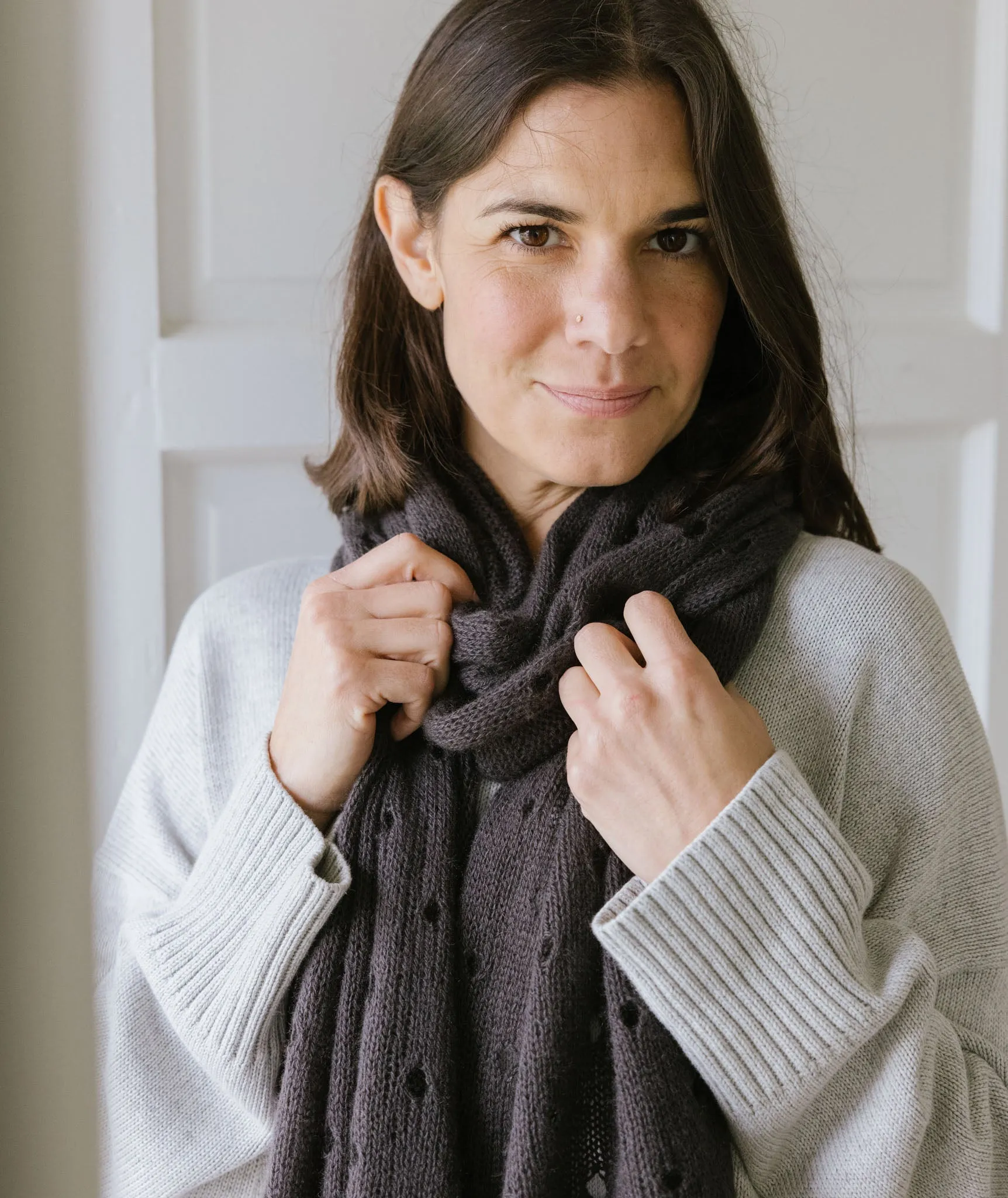 Polka Dot Scarf Using mYak Cashmere Lace