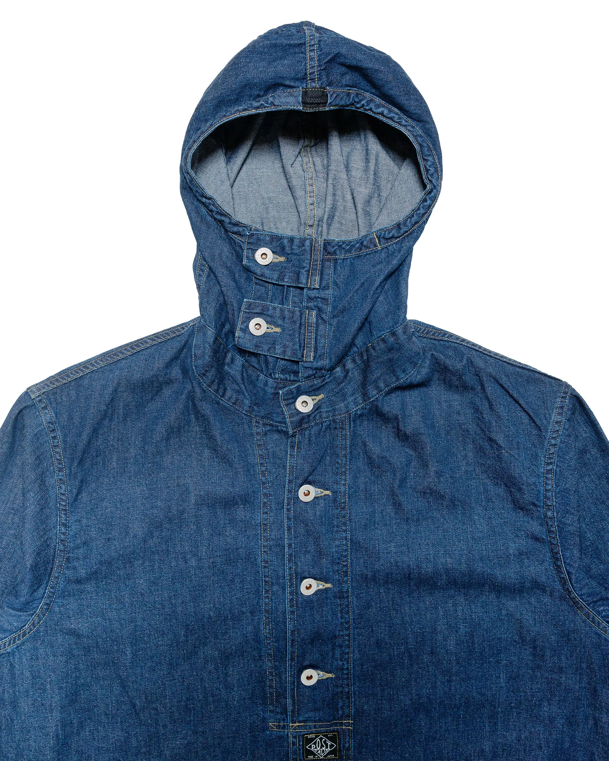 Post O'Alls NAVY Parka Blue Denim w/OD Yellow Stitch Indigo