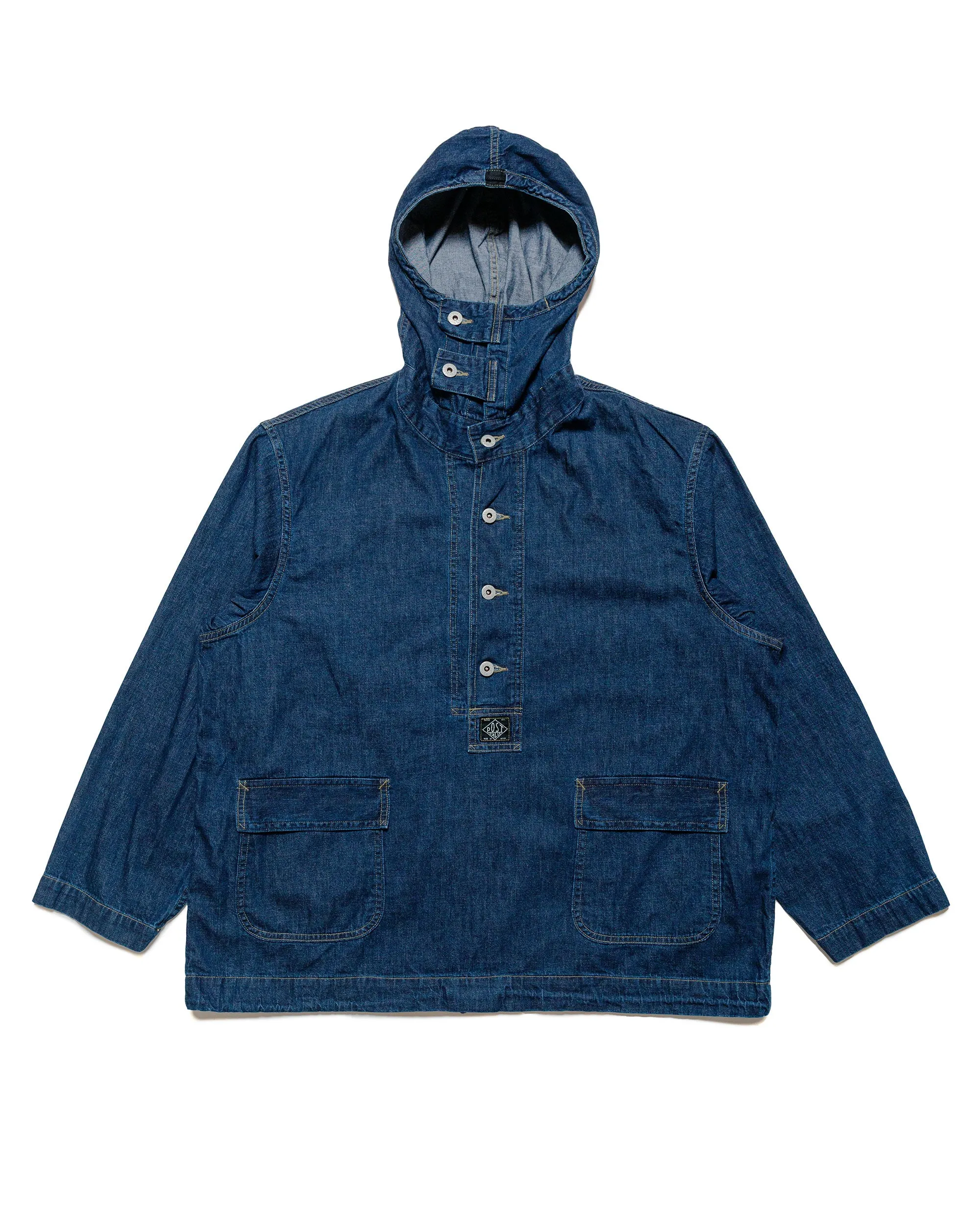 Post O'Alls NAVY Parka Blue Denim w/OD Yellow Stitch Indigo