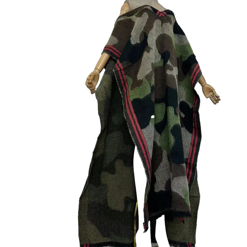 Pre Order:  Stylish Army Green Camouflage Long Kaftan - WINI