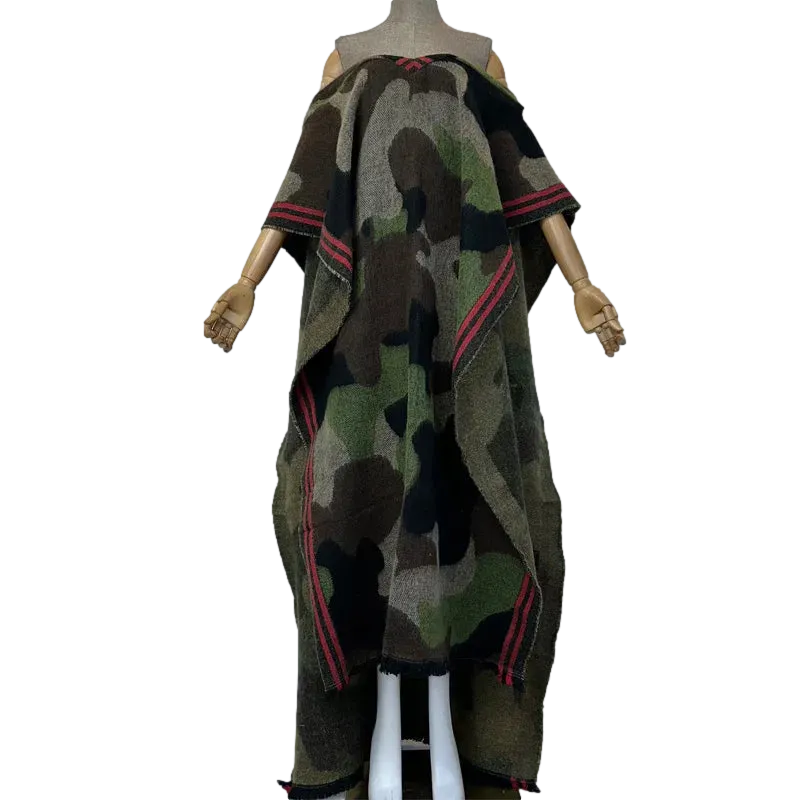 Pre Order:  Stylish Army Green Camouflage Long Kaftan - WINI