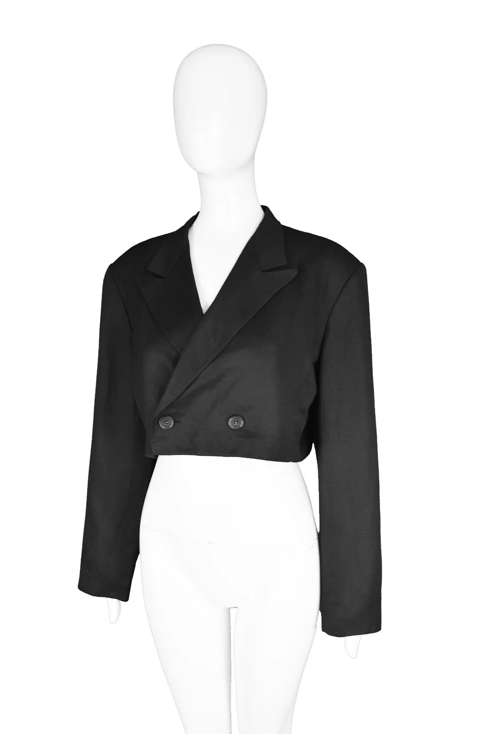 Preowned Black Vintage Cropped Jacket, 1980s