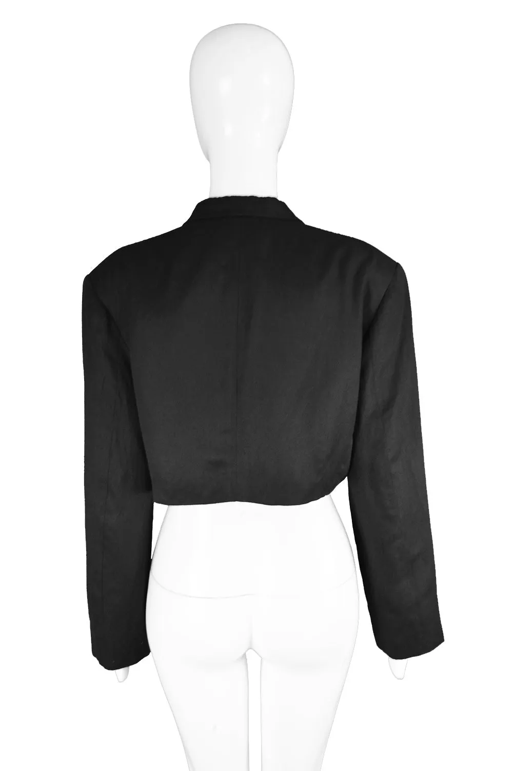 Preowned Black Vintage Cropped Jacket, 1980s