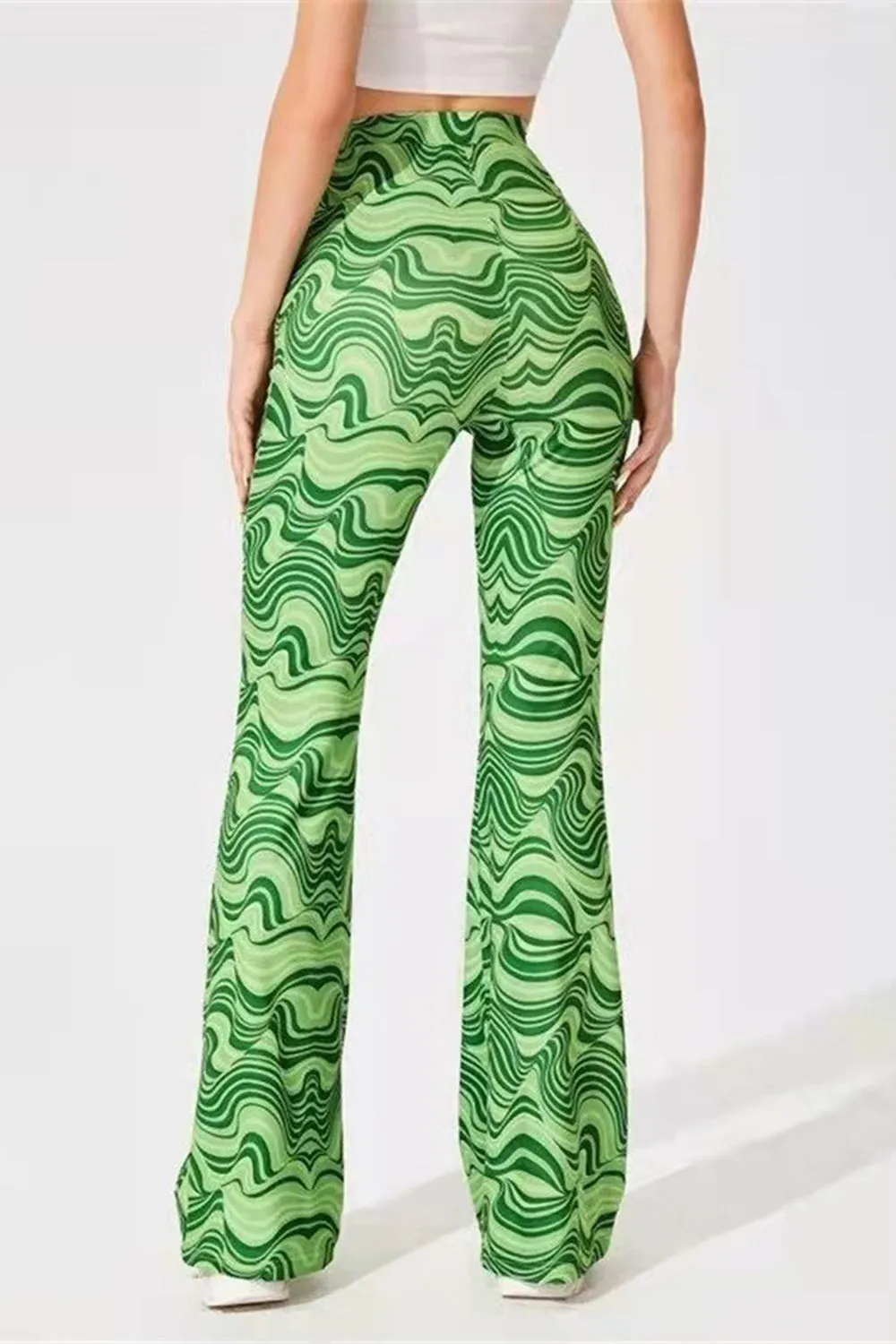 Printed High Waist Flare Pants