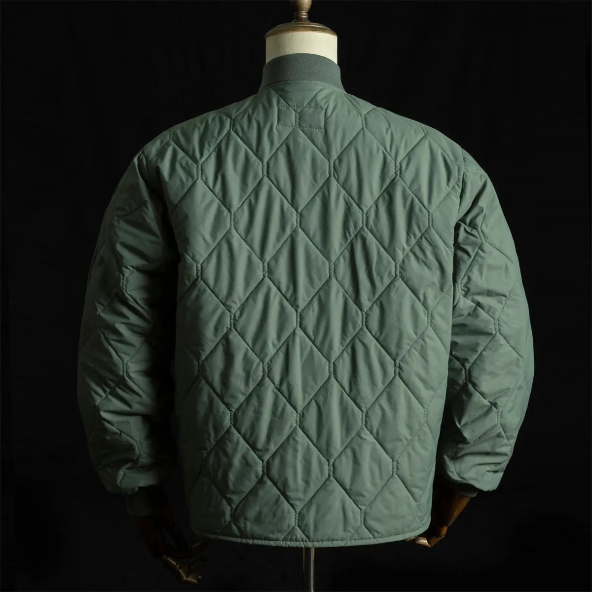 Quilted CWU 9/P Military Style Men's Liner Coat - Sage Green