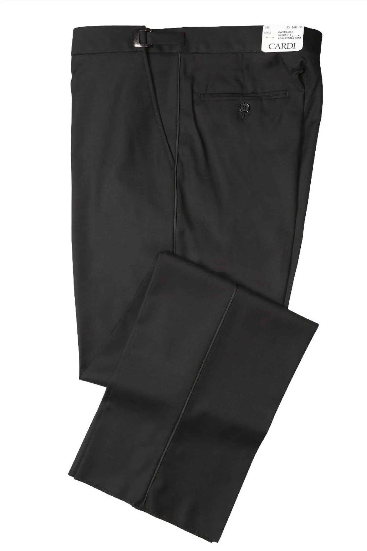 "Anthony" Black Vitale Barberis Italian Wool Kids Tuxedo Pants