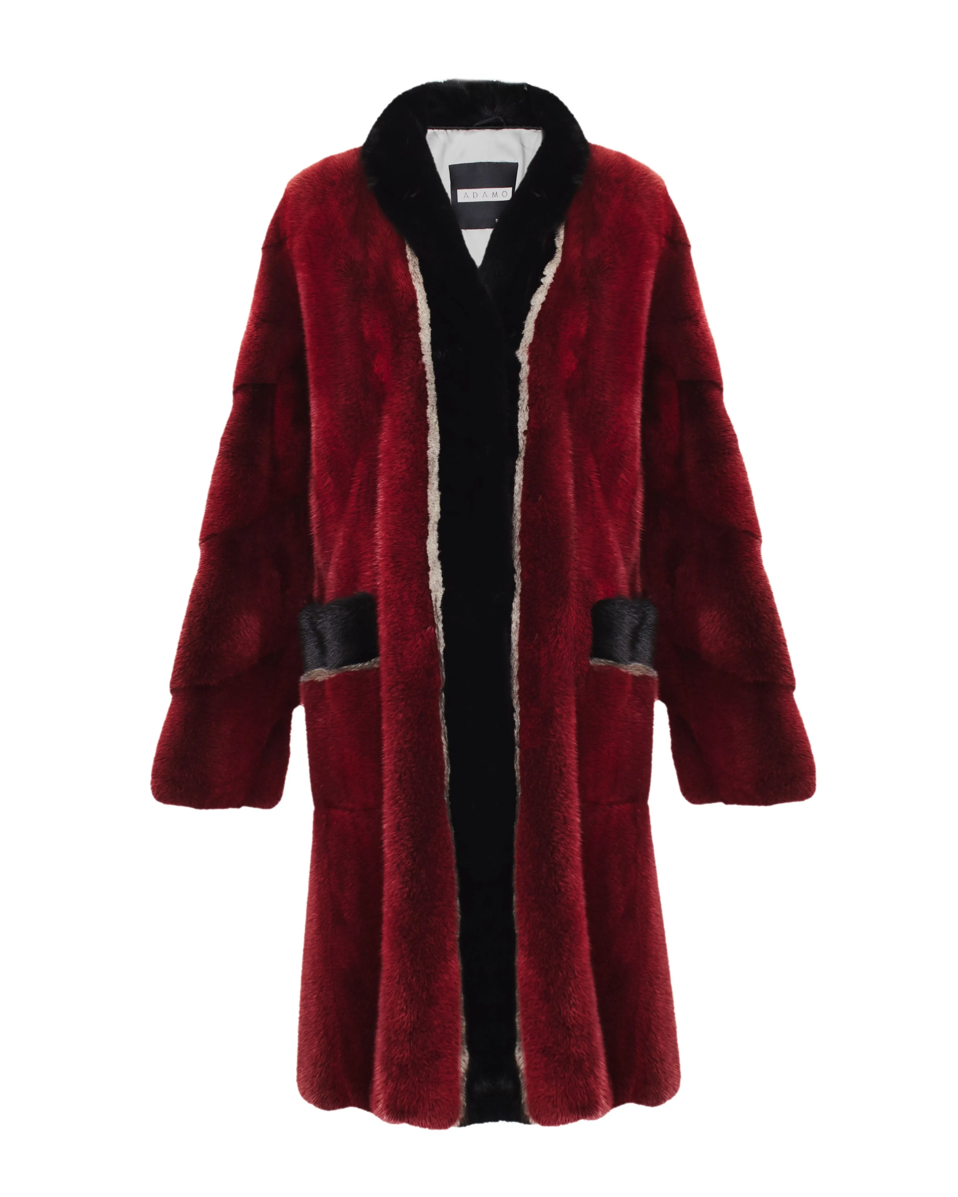 Red Long Mink Fur Coat