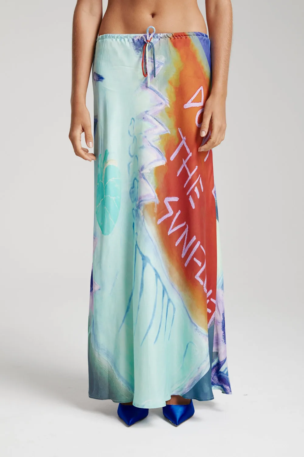 Relaxed Maxi Skirt - Blue Sunflower