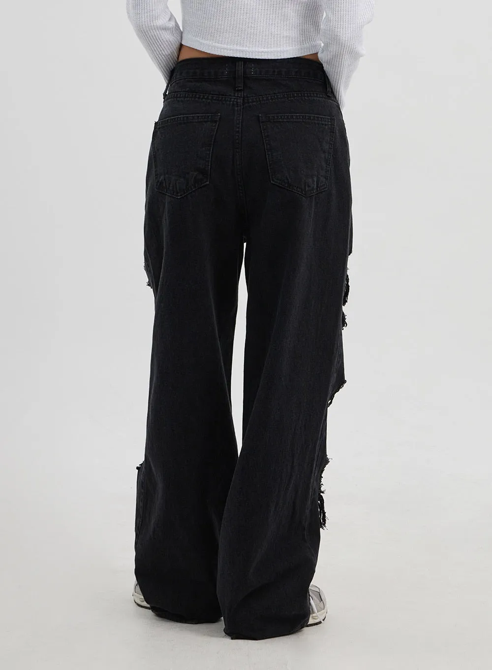 Ripped Wide Leg Jeans CJ319