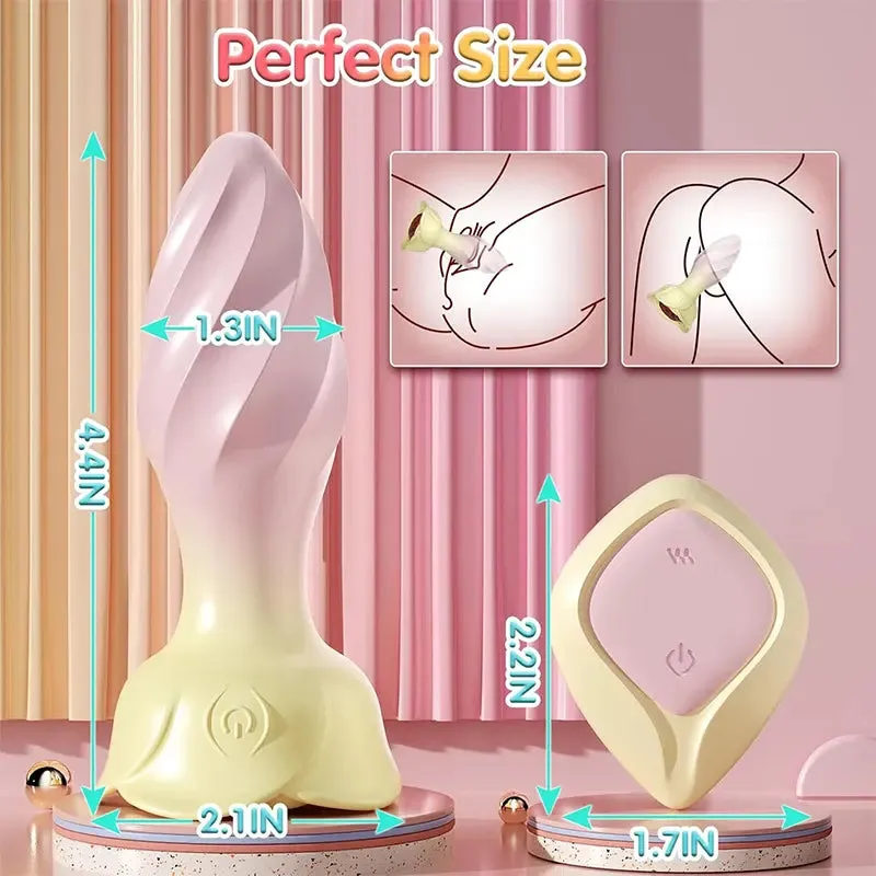 Rose Diamond Base 10-Mode Rotating Anal Plug