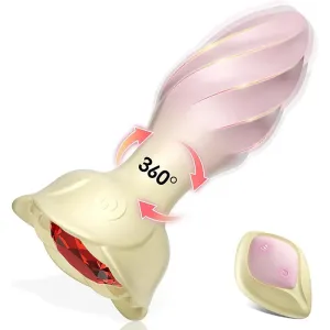 Rose Diamond Base 10-Mode Rotating Anal Plug