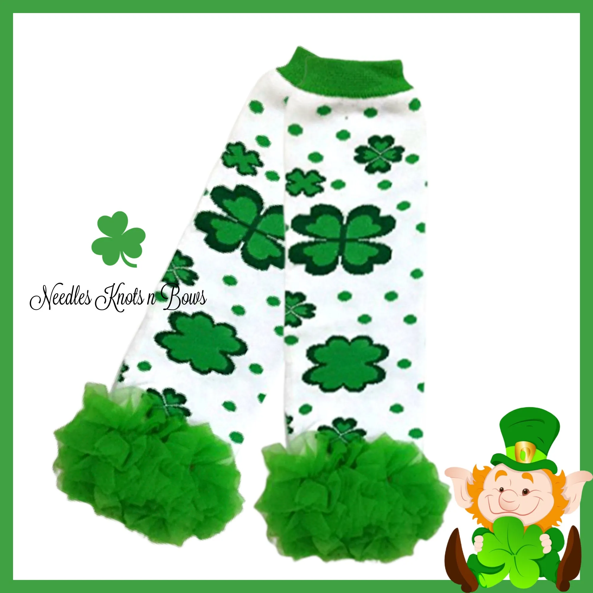 Ruffled St. Patrick's Day Shamrock Leg Warmers