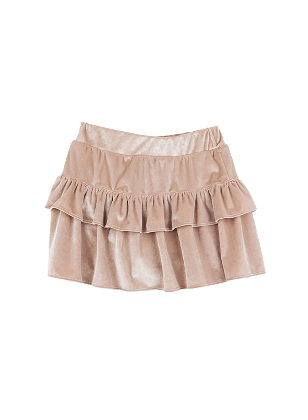 Ruffled Velvet Mini Skirt CN407