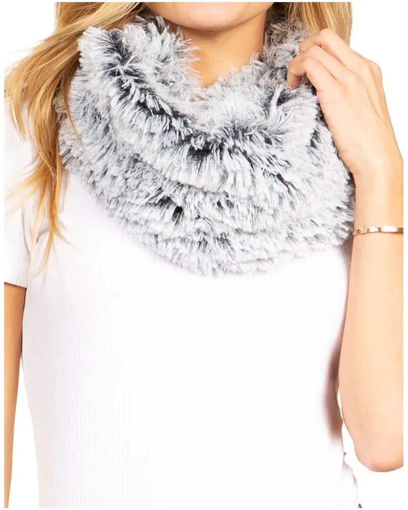 Sakkas Abir Soft Furry Reversible Short Twist Wrap Around Infinity Scarf