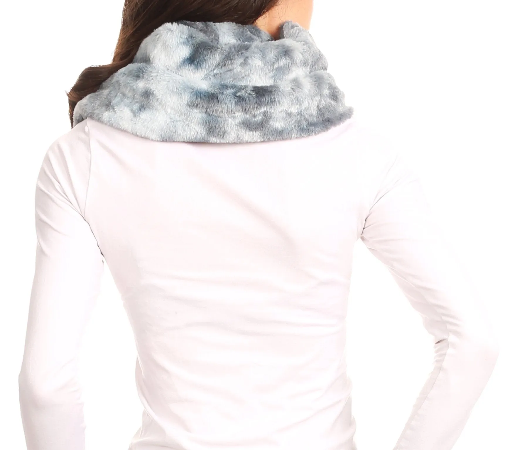 Sakkas Abir Soft Furry Reversible Short Twist Wrap Around Infinity Scarf