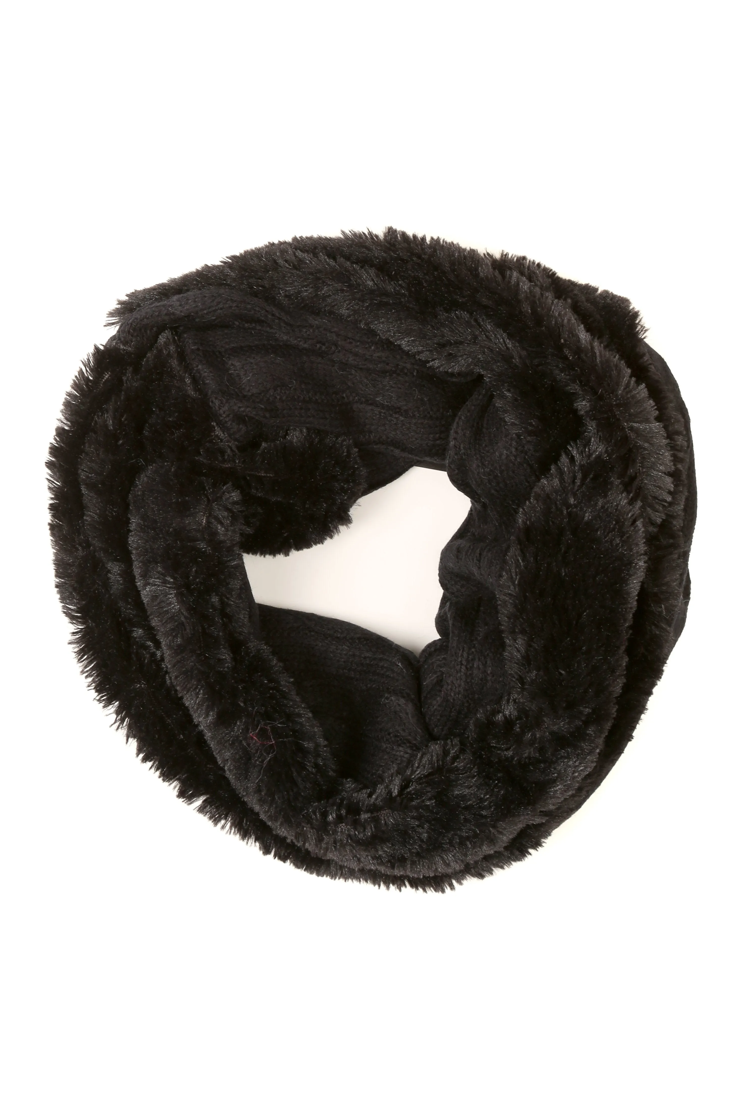 Sakkas Abir Soft Furry Reversible Short Twist Wrap Around Infinity Scarf