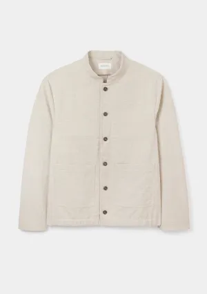 Sand Cotton Linen Nehru Chore Jacket