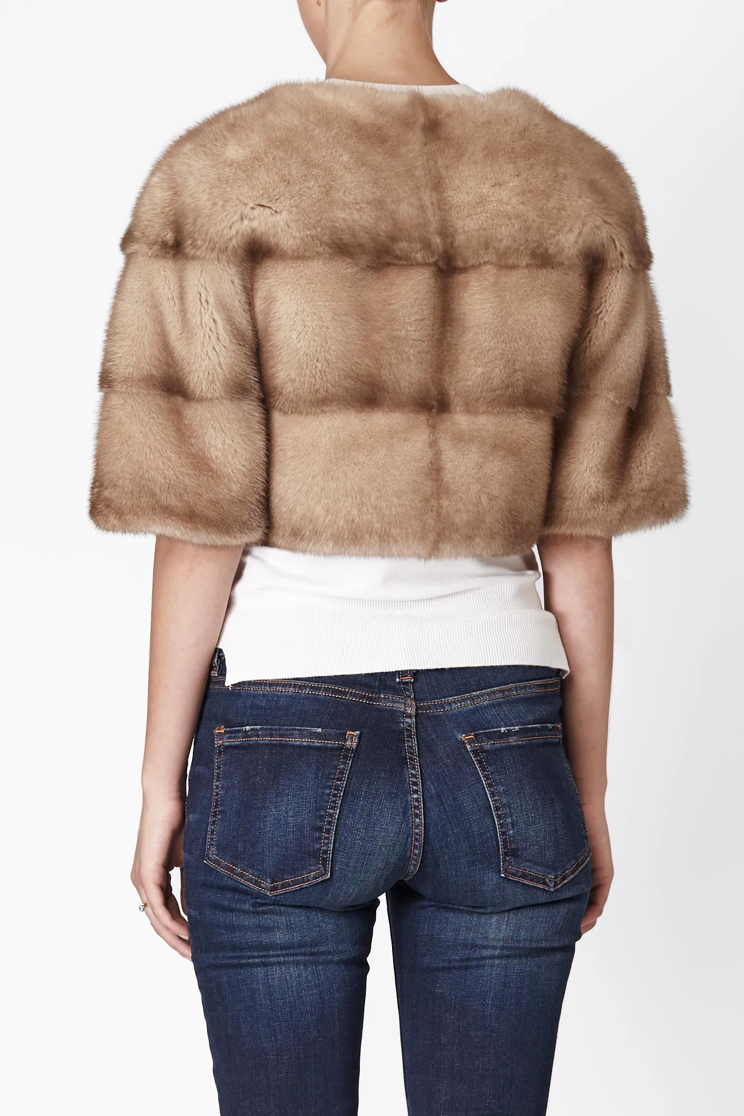 Sarah Mini Mink Fur Jacket Cammeo