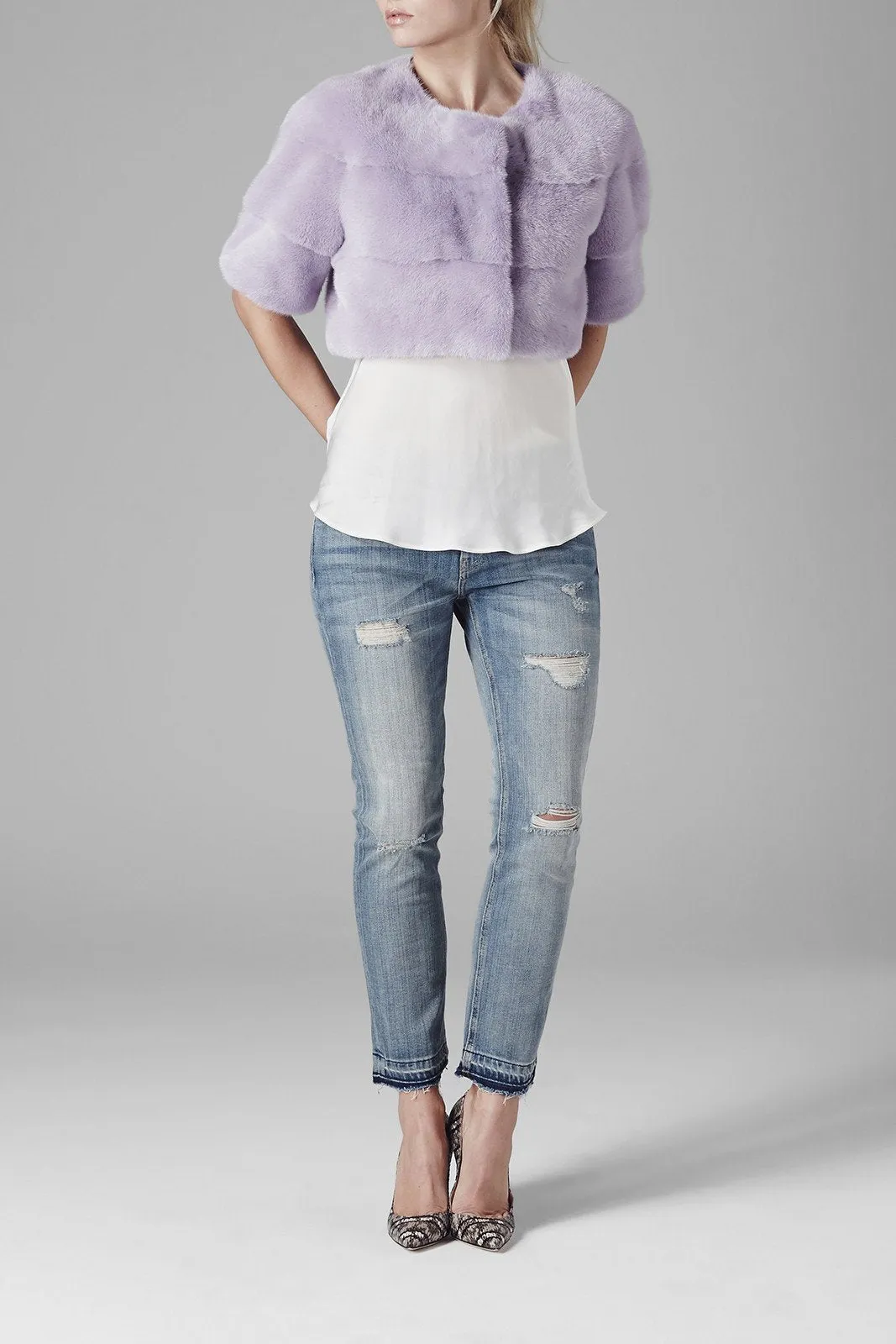 Sarah Mini Mink Fur Jacket Violetta