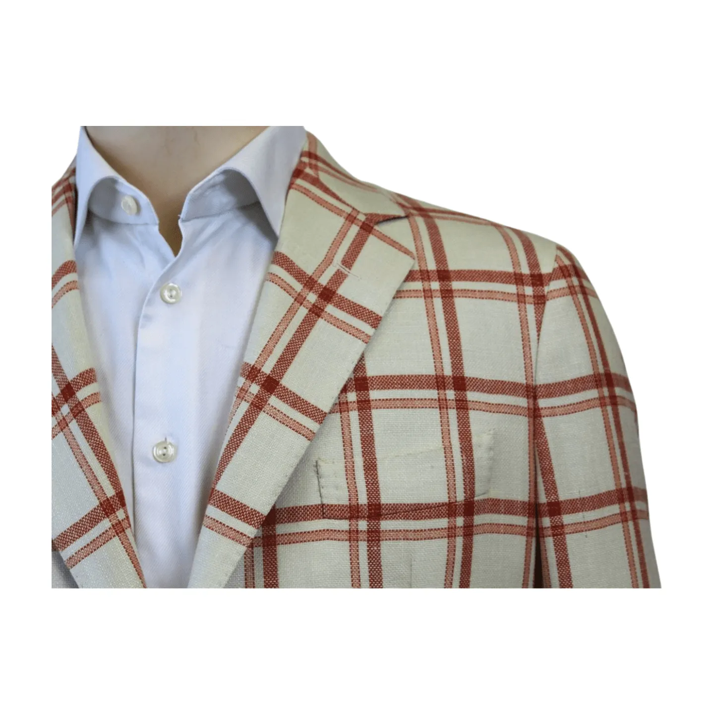 Sartorio Sport Coat - Orange & Tan Windowpane