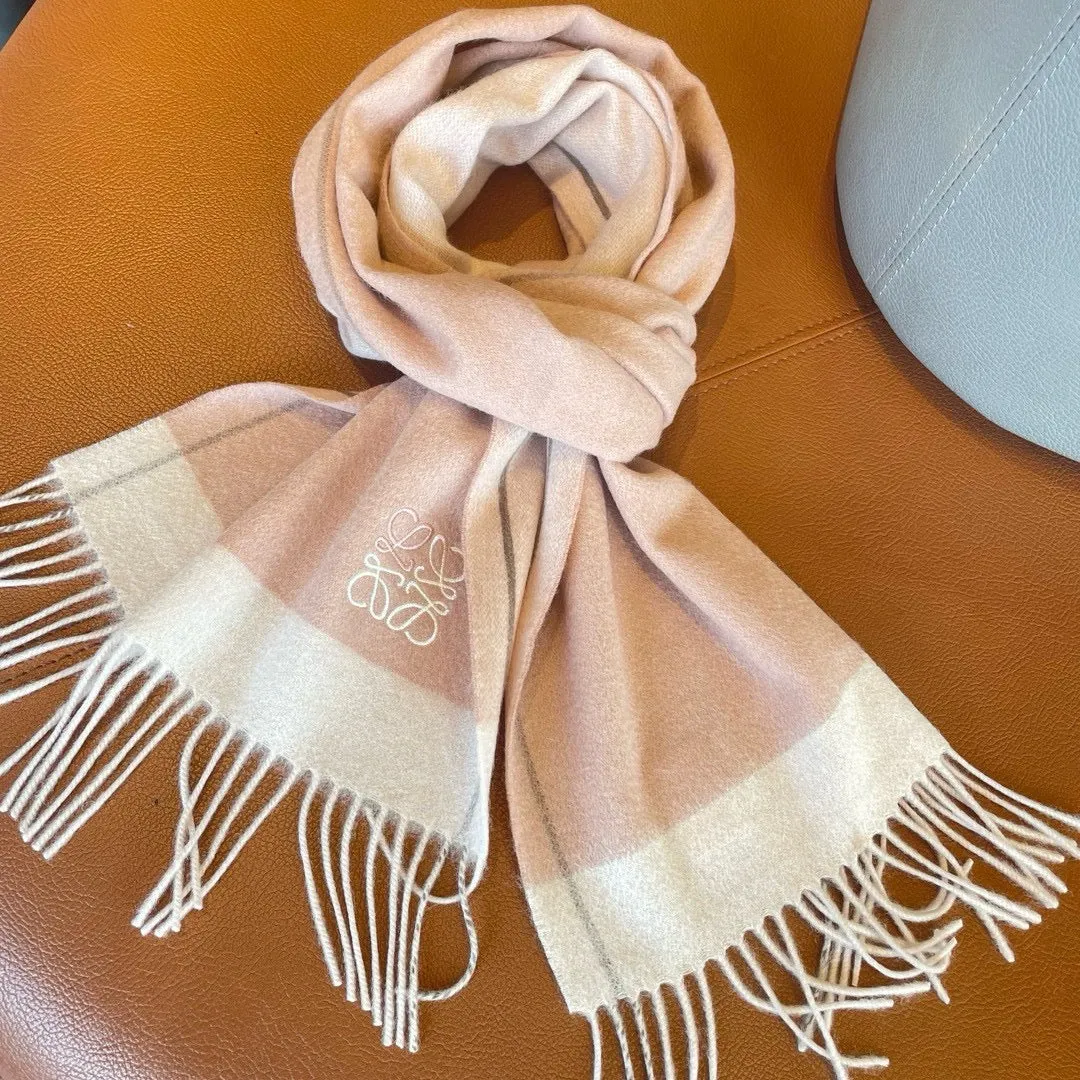 SCARF 180 CM IN PEACH PINK MIX WHITE CASHMERE 410054