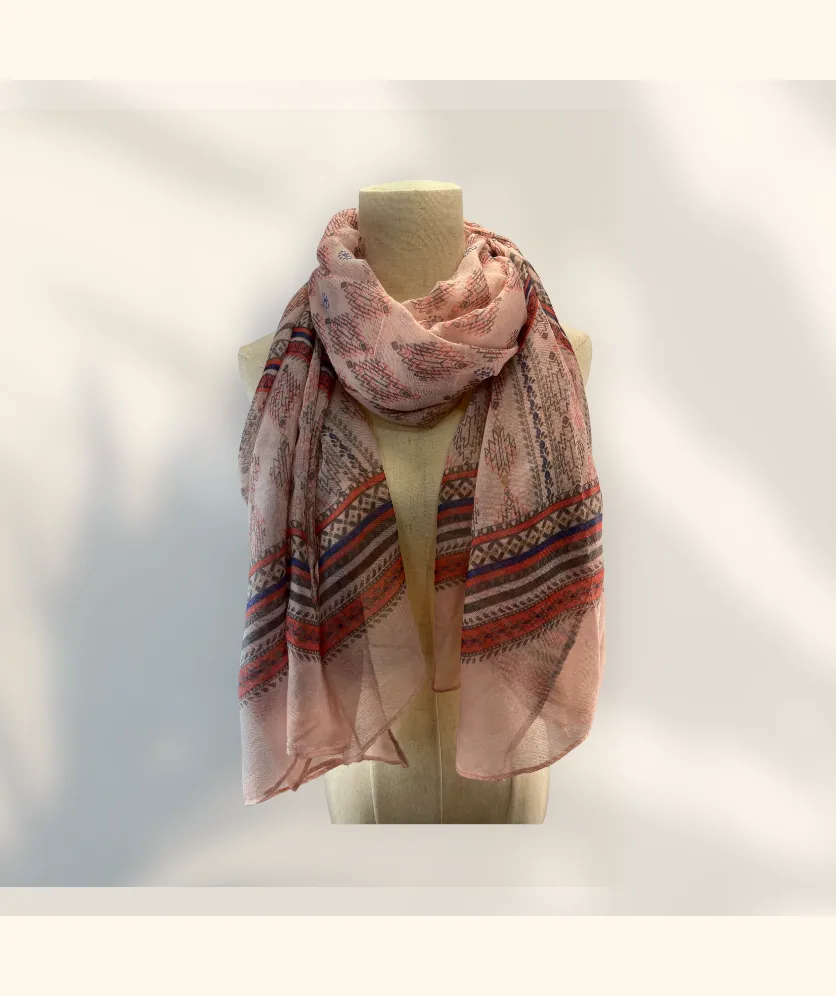 Scarf For Women Long Ethnic Boho Geometric Print