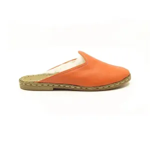 Sheepskin Furry Orange Men's Slippers