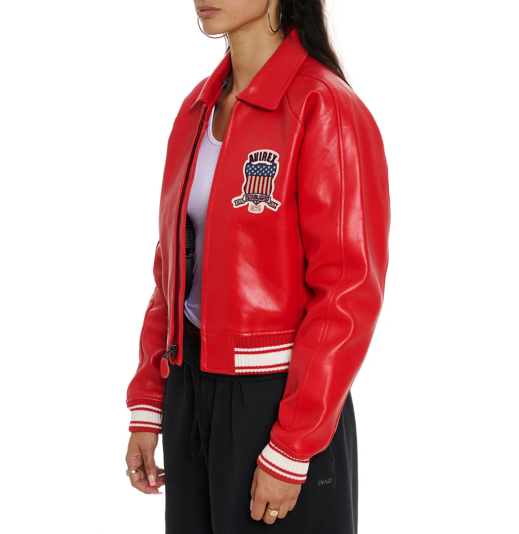 Shop Best High Quality Fashion Bomber Style Salvage Red Avirex Jackets