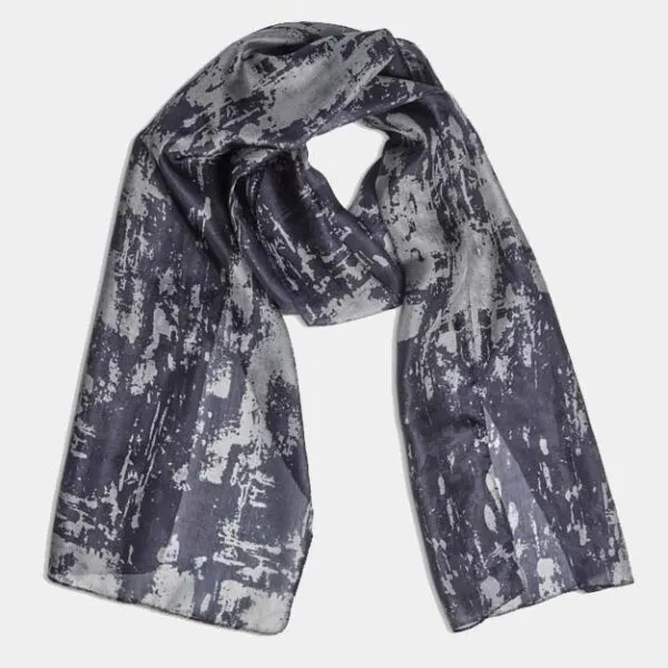 Silk Scarf - Baroque Navy