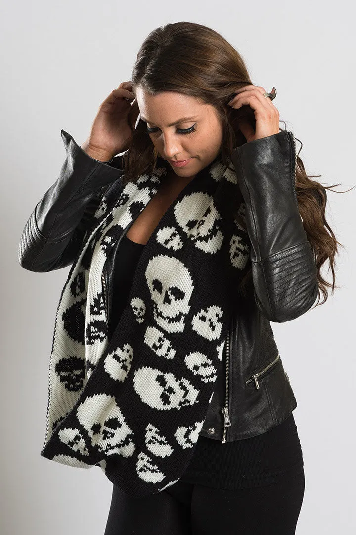 Skull Madness Reversible Infinity Scarf