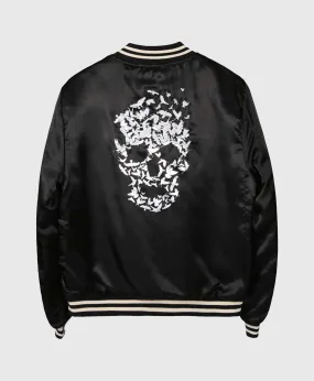 Skull Surge Bomber with White Stripes