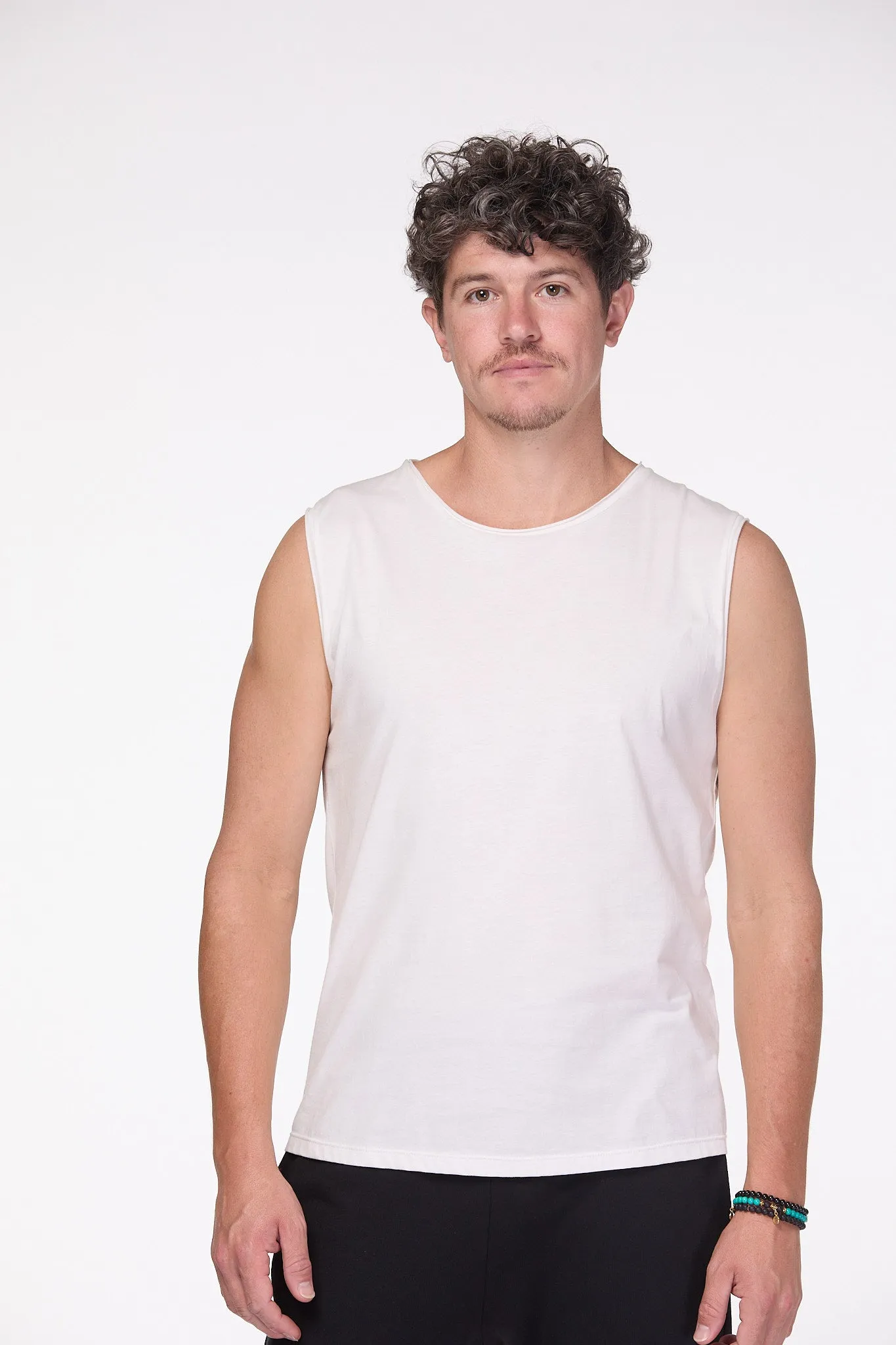 Slim Fit Mens Tank | White