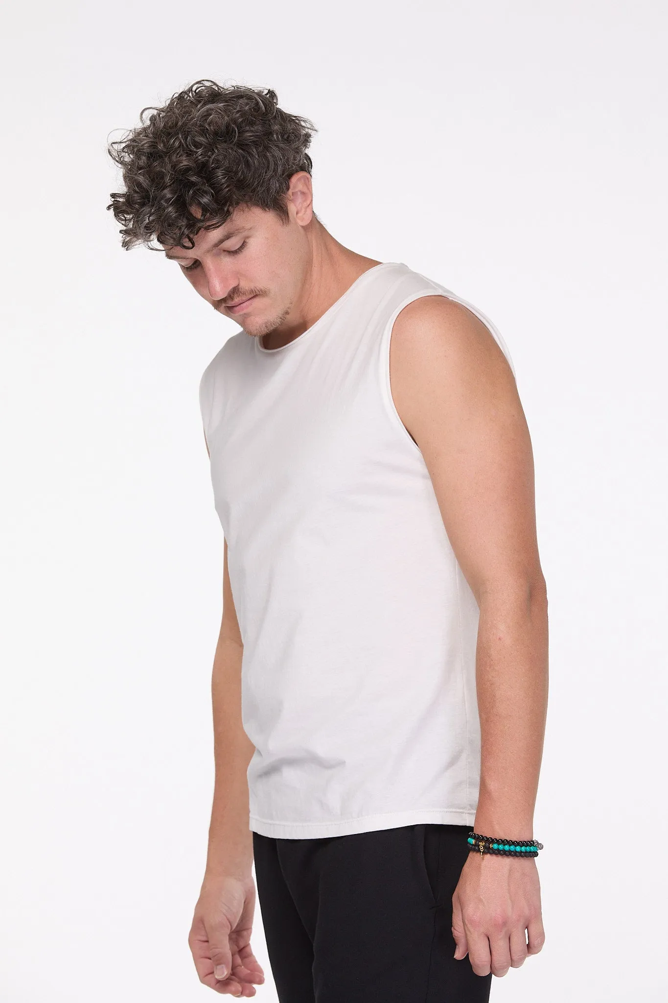 Slim Fit Mens Tank | White