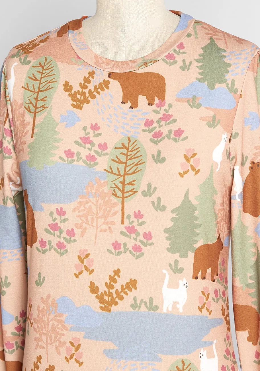 So 'Bear-y' Charming Graphic Long Sleeve Tee