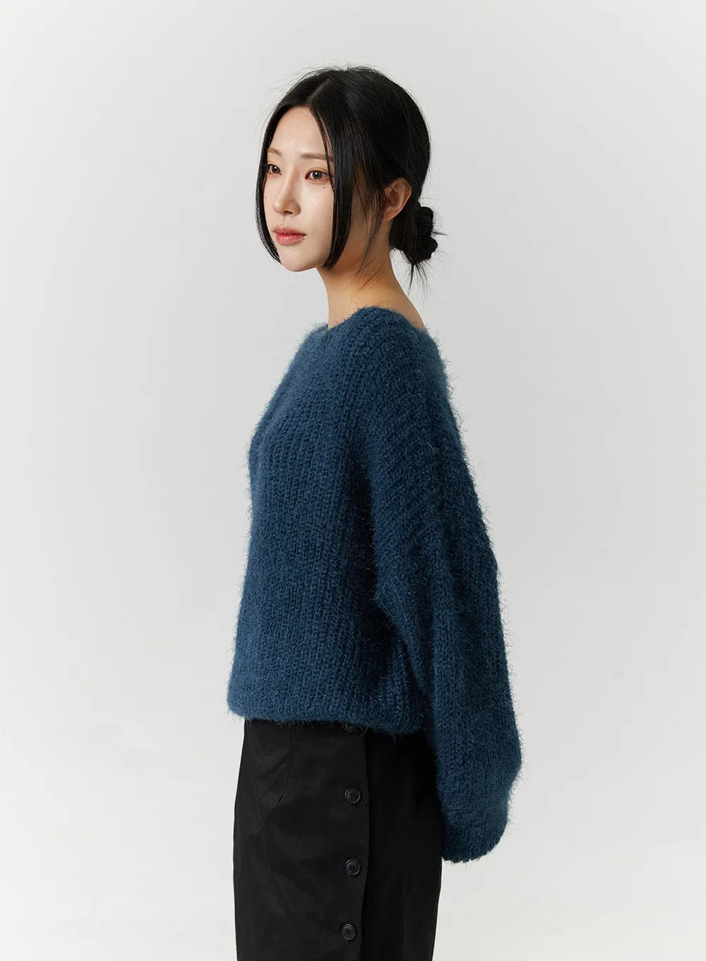 Soft Boat Neck Knit Sweater CN329