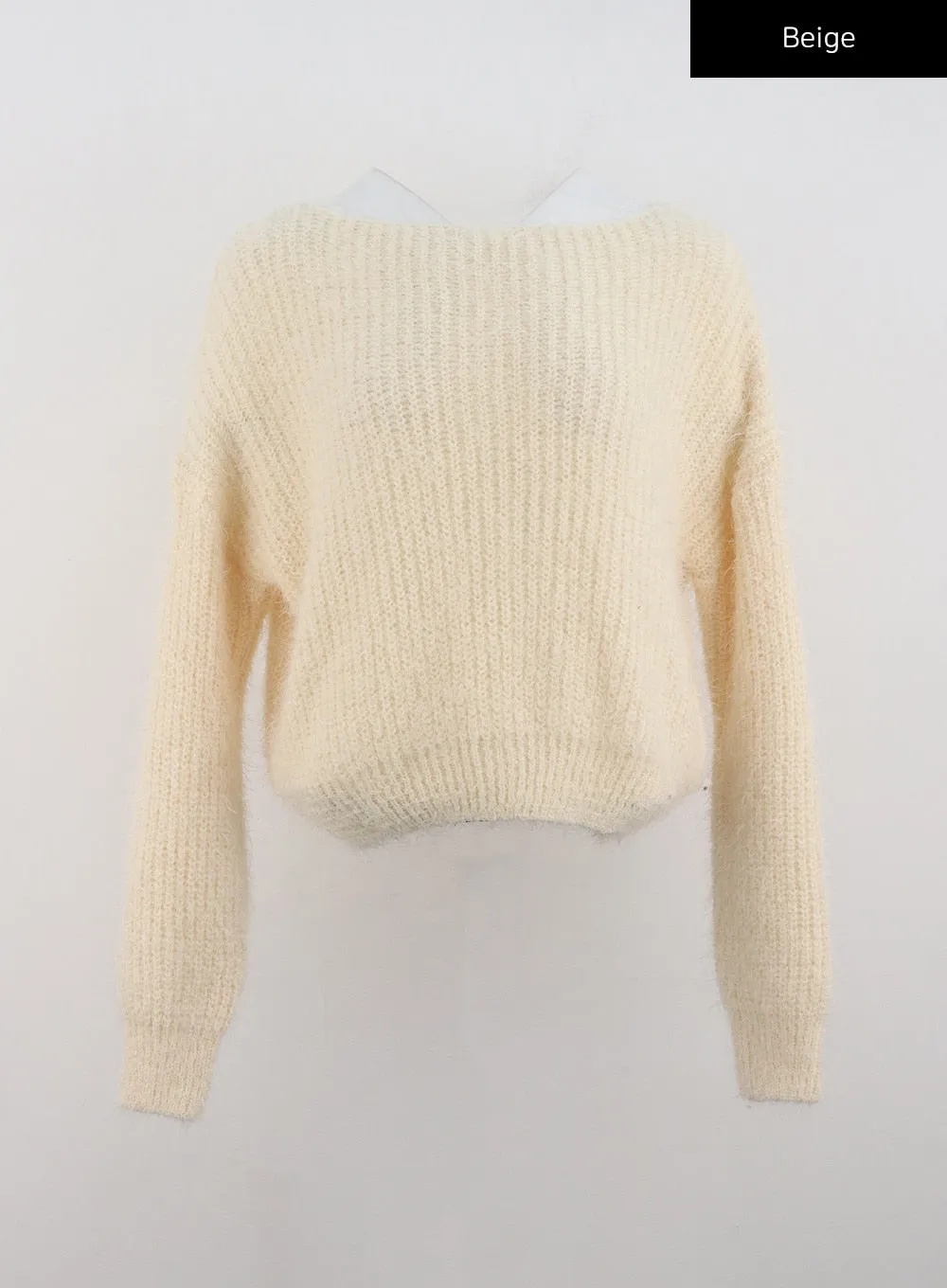 Soft Boat Neck Knit Sweater CN329