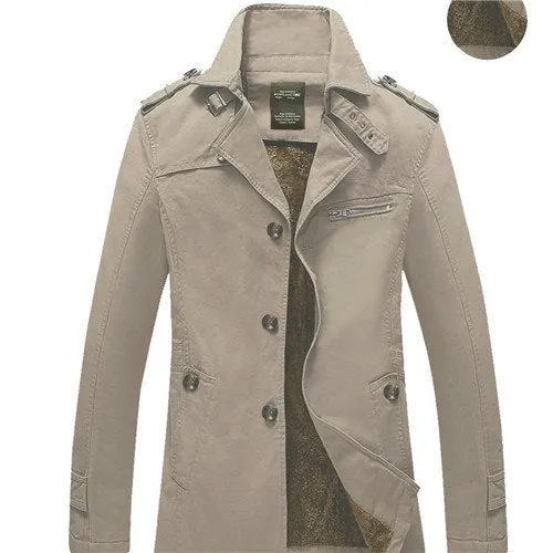 Solid Color Slim Fit England Trench Coat