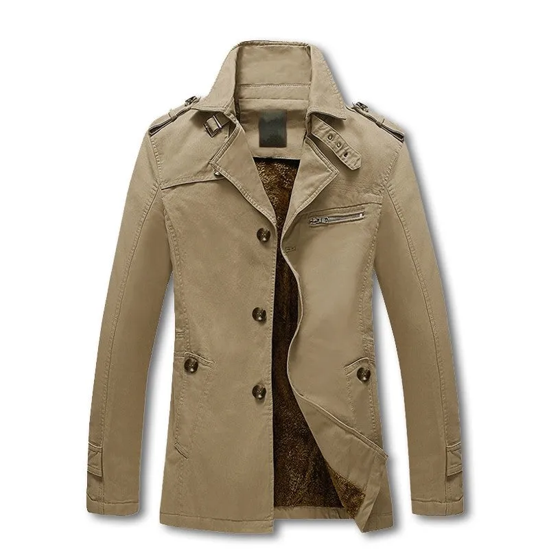 Solid Color Slim Fit England Trench Coat