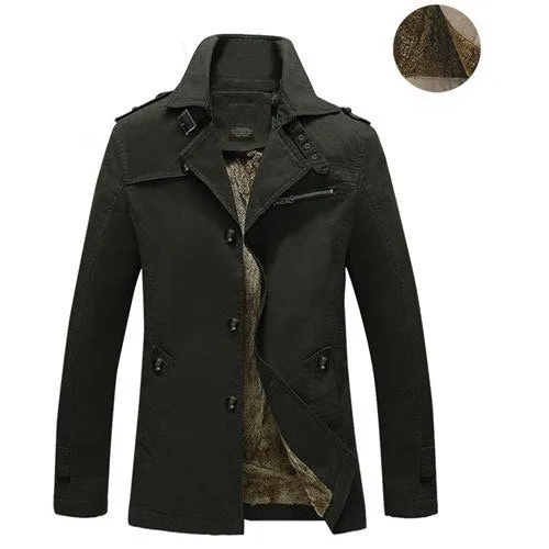 Solid Color Slim Fit England Trench Coat