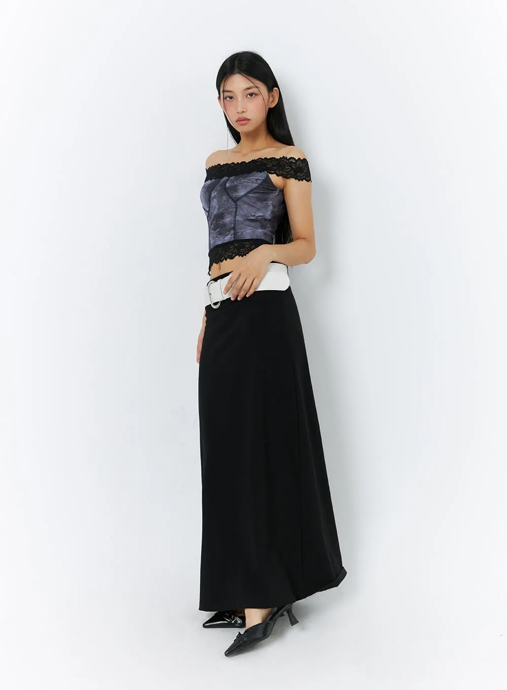 Solid Maxi Skirt IL419