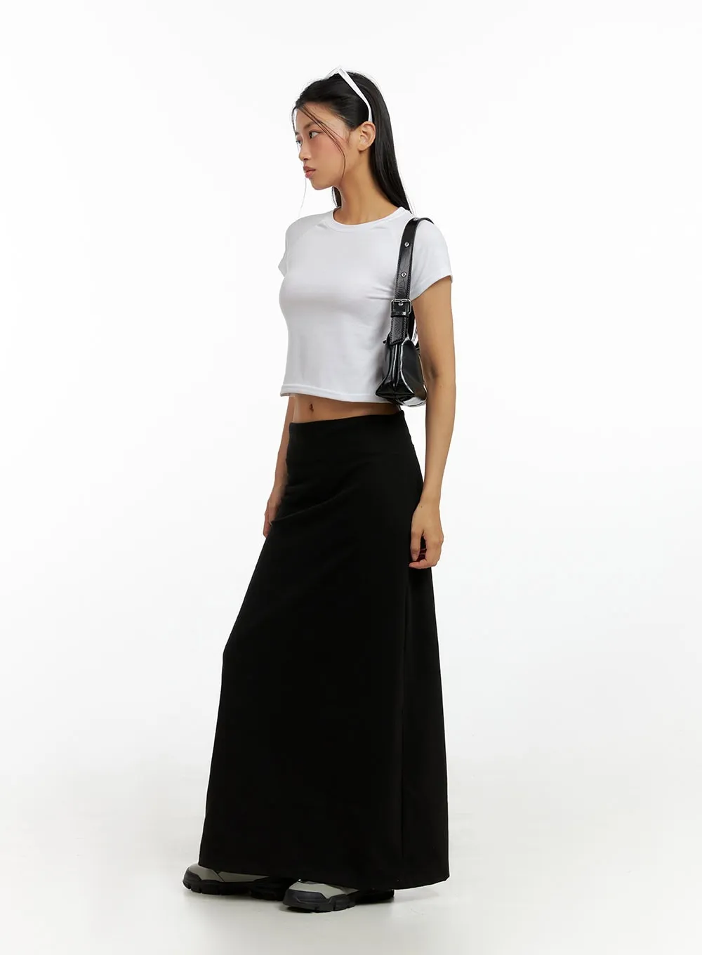 Solid Maxi Skirt IL419