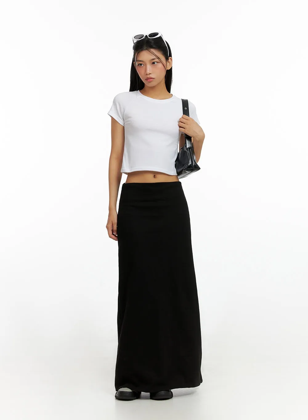 Solid Maxi Skirt IL419