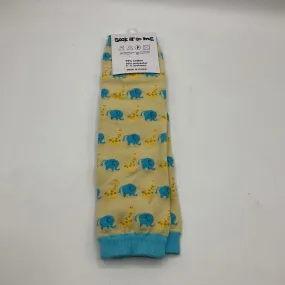 Sozk It To Me Yellow/Blue Giraffes & Elephants Print Leg Warmers-NEW