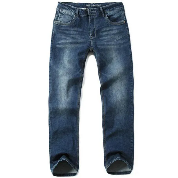 Straight Mid-Rise Denim Jeans For Men Casual Loose Fit Lightweight Leg