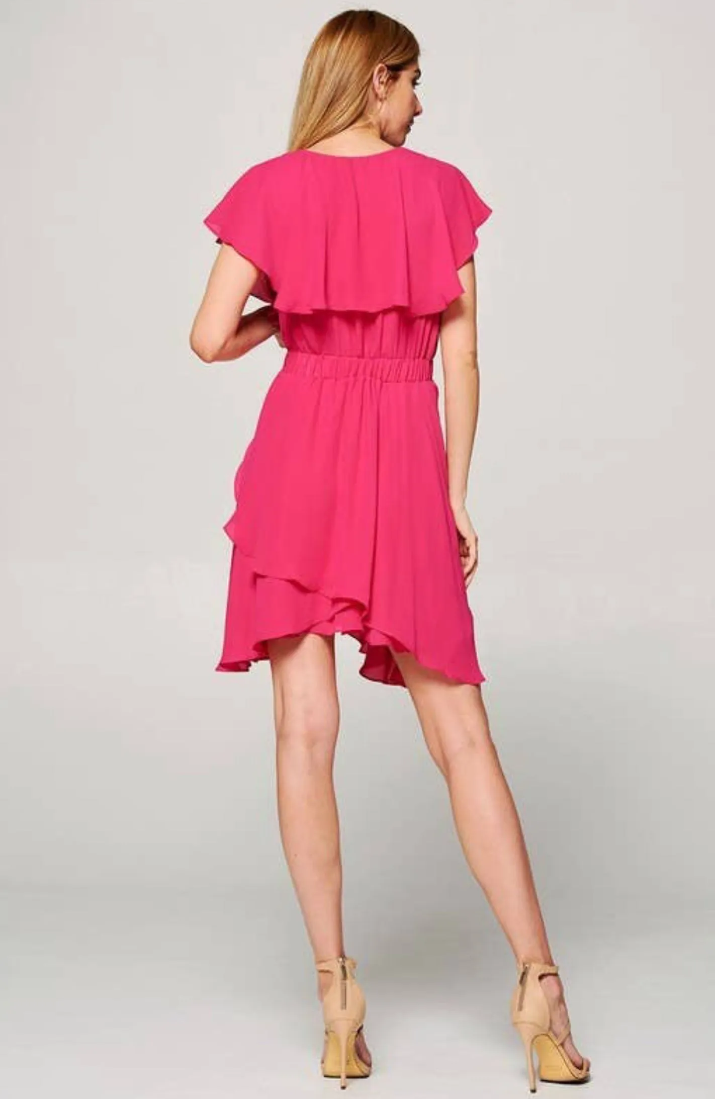 Strut & Bolt Camiri Ruffle Frills Faux Wrap Mini Dress