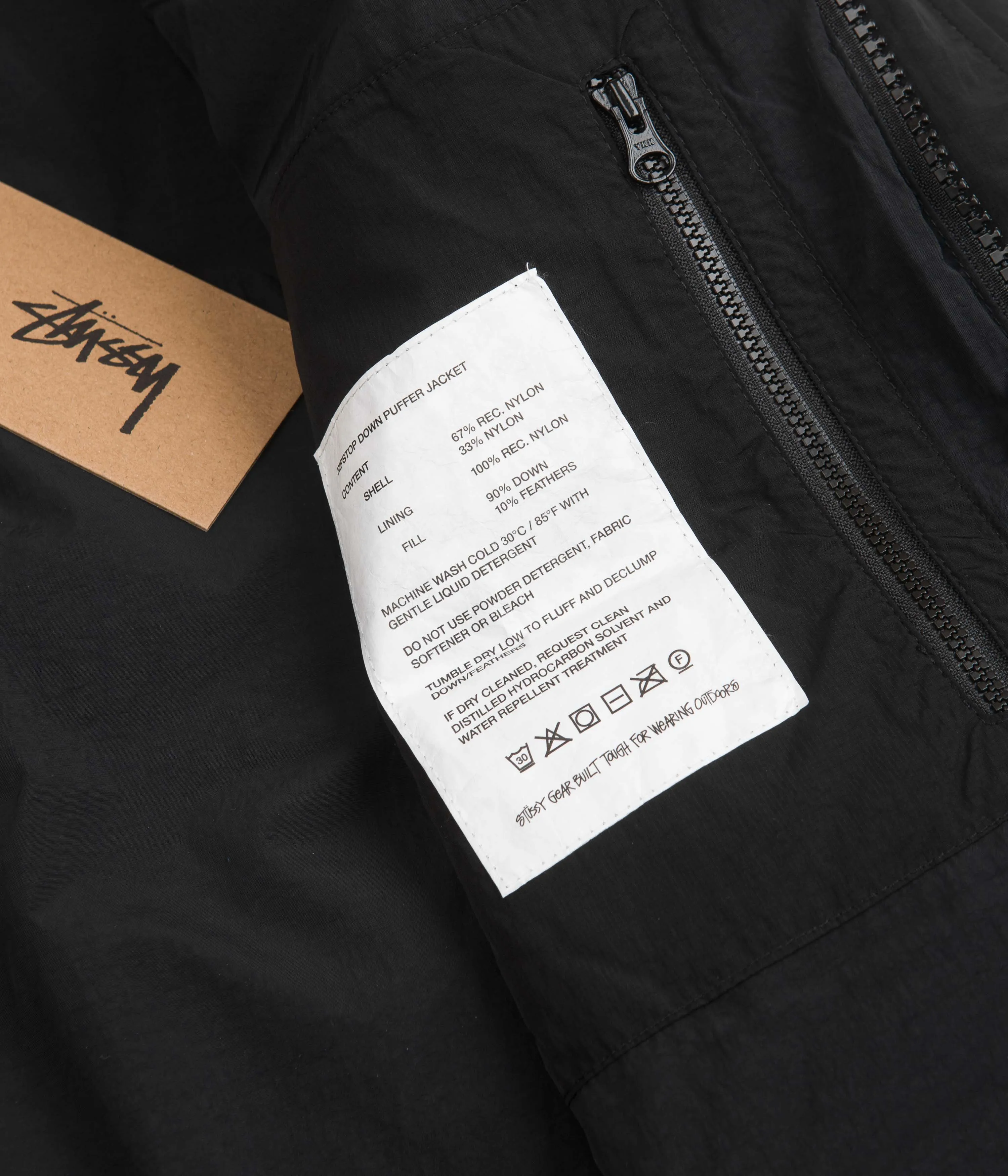 Stussy Ripstop Down Puffer Jacket - Black